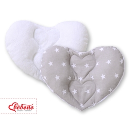 Double-sided Baby head support pillow- Gray stars