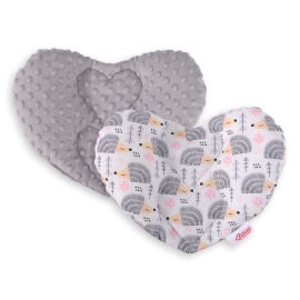 Double-sided Baby head support pillow - hedgehogs Gray