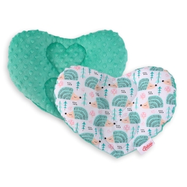 Double-sided Baby head support pillow - hedgehogs mint