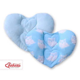 Double-sided Baby head support pillow- Owls blue