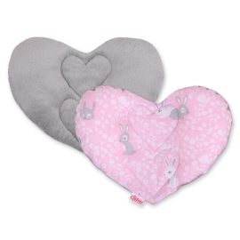 Double-sided Baby head support pillow - pink rabbits