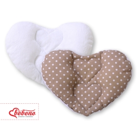 Double-sided Baby head support pillow- White dots on brown