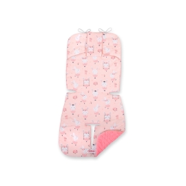 Double-sided Baby Pram Liner Pad Cushion  - ballerinas pink/powder pink
