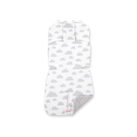 Double-sided Baby Pram Liner Pad Cushion  - clouds gray/gray