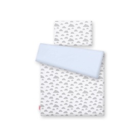 Double-sided bedding set 2-pcs- clouds gray/blue