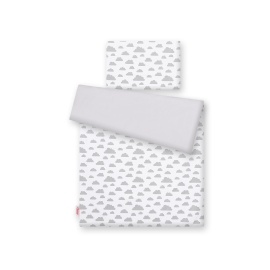 Double-sided bedding set 2-pcs- clouds gray/gray