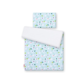 Double-sided bedding set 2-pcs- lama mint/white