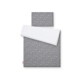 Double-sided bedding set 2-pcs- mini stars white/white