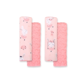 Double sided car seat belts pads Baby Shoulders  ballerinas pink/powder pink