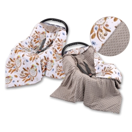 Double-sided car seat blanket - dream catchers white