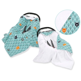 Double-sided car seat blanket - mint forest