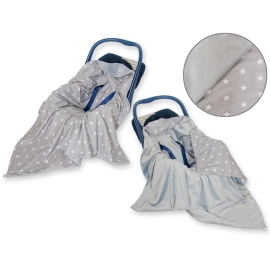 Double-sided car seat blanket- Stars Gray