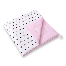 Double-sided teepee playmat- Black Stars/pink