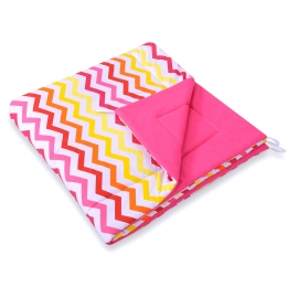 Double-sided teepee playmat- Chevron pink-yellow