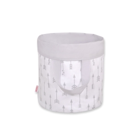 Double-sided toy basket L - Gray arrows/gray