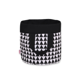 Double-sided toy basket M - triangles black/black