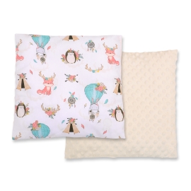 Doublesided Baby - Rest Decorative Pillow - foxes beige