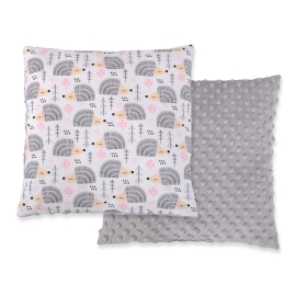Doublesided Baby - Rest Decorative Pillow - hedgehogs Gray