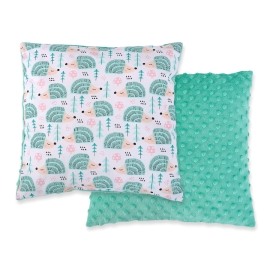 Doublesided Baby - Rest Decorative Pillow - hedgehogs mint