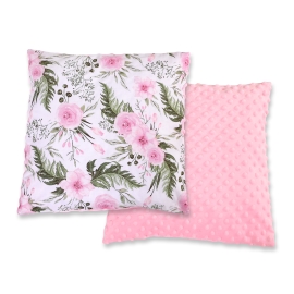 Doublesided Baby - Rest Decorative Pillow minky - peony flower pink