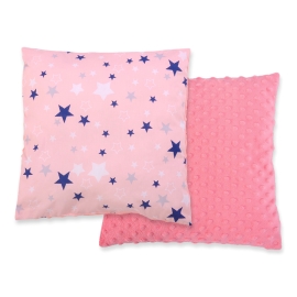 Doublesided Baby - Rest Decorative Pillow - pink-navy blue stars