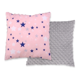 Doublesided Baby - Rest Decorative Pillow - pink-navy blue stars