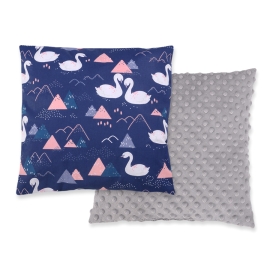 Doublesided Baby - Rest Decorative Pillow - Swans navy blue
