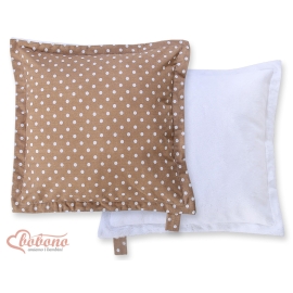 Doublesided Baby - Rest Decorative Pillow- White dots on brown