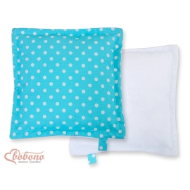 Doublesided Baby - Rest Decorative Pillow- White dots on turquoise