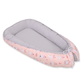 Doublesided Babynest- ballerinas pink/gray