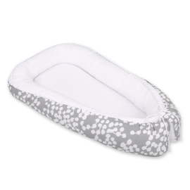 Doublesided Babynest- bubbles gray/white