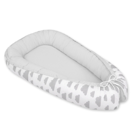 Doublesided Babynest- clouds gray/gray