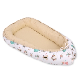 Doublesided Babynest- foxes beige/beige