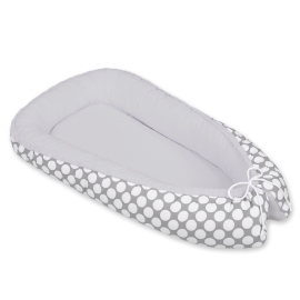 Doublesided Babynest- Gray with white dots/gray