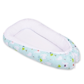 Doublesided Babynest- lama mint/white