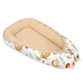 Doublesided Babynest- sloths beige/beige