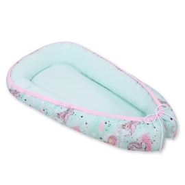 Doublesided Babynest- unicorn mint/mint