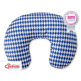 Extra cover for feeding pillow - Chessboard navy blue