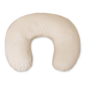 Extra cover for feeding pillow- Hanging hearts white polka dots on beige