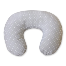 Extra cover for feeding pillow- Hearts white polka dots on Gray
