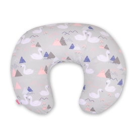 Extra cover for feeding pillow- Swans gray