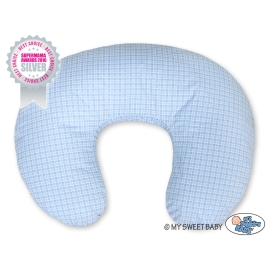 Extra cover for feeding pilow- Bear with bow blue