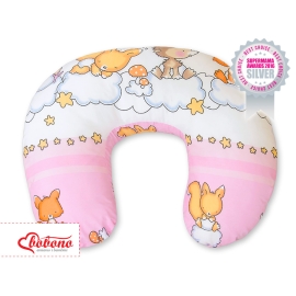 Feeding pillow for Baby- Basic Forest Animals pink