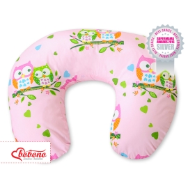 Feeding pillow for Baby- Basic pink owls