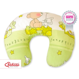 Feeding pillow for Baby- Basic Teddy bear with balloon green