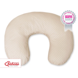 Feeding pillow for Baby- Basic white polka dots on beige