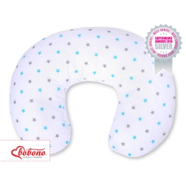 Feeding pillow for Baby- Gray-blue stars