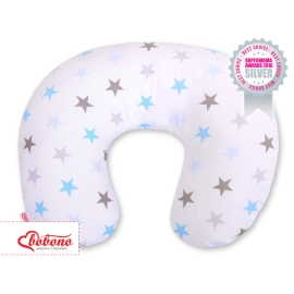 Feeding pillow for Baby- Gray-blue stars