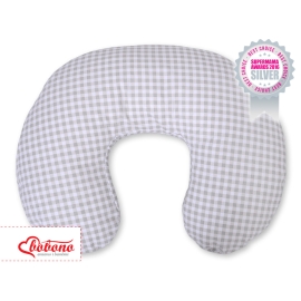 Feeding pillow for Baby- Gray checkered