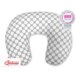 Feeding pillow for Baby- Gray with white dots